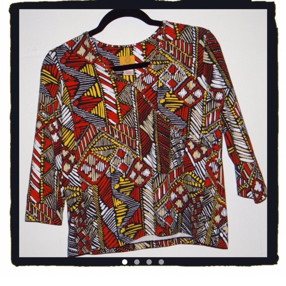 one.

Ruby Red Petite 3/4 sleeve surplice top
